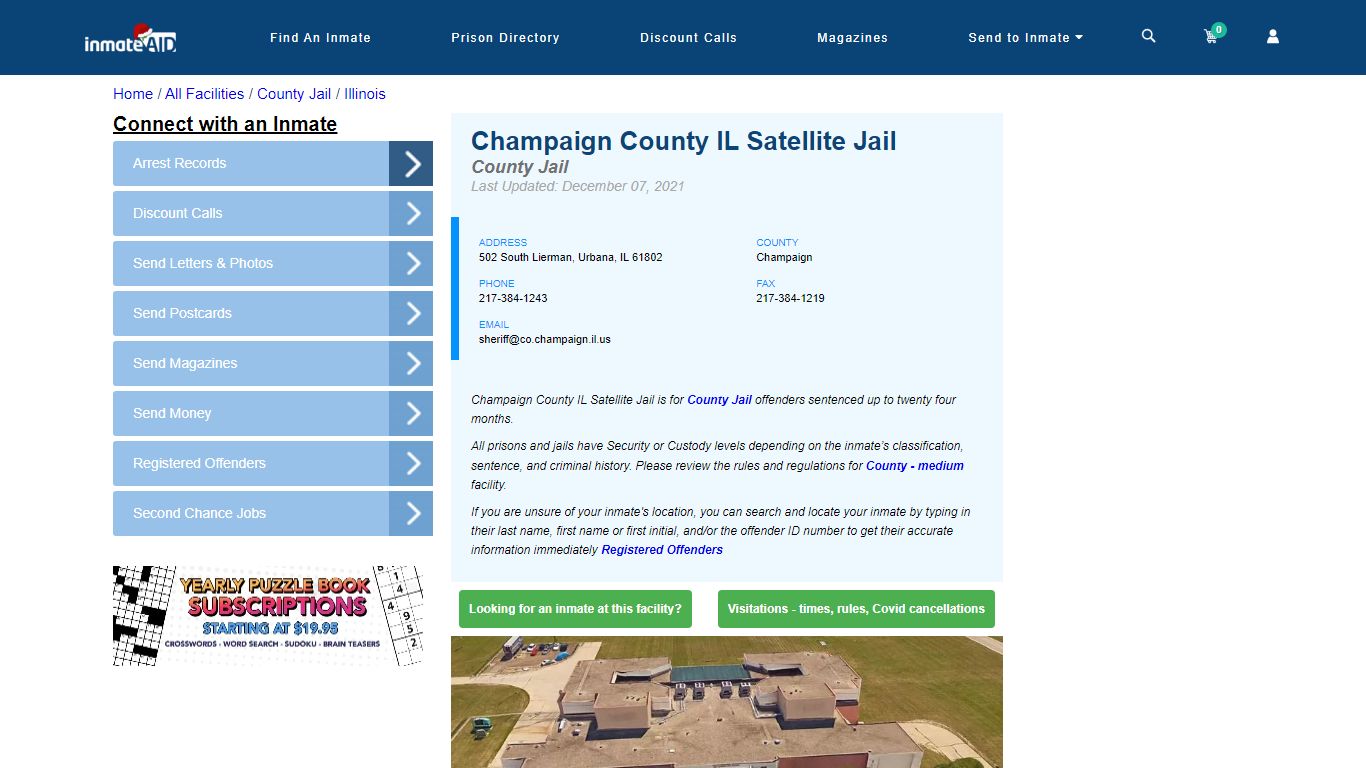 Champaign County IL Satellite Jail - Inmate Locator - Urbana, IL